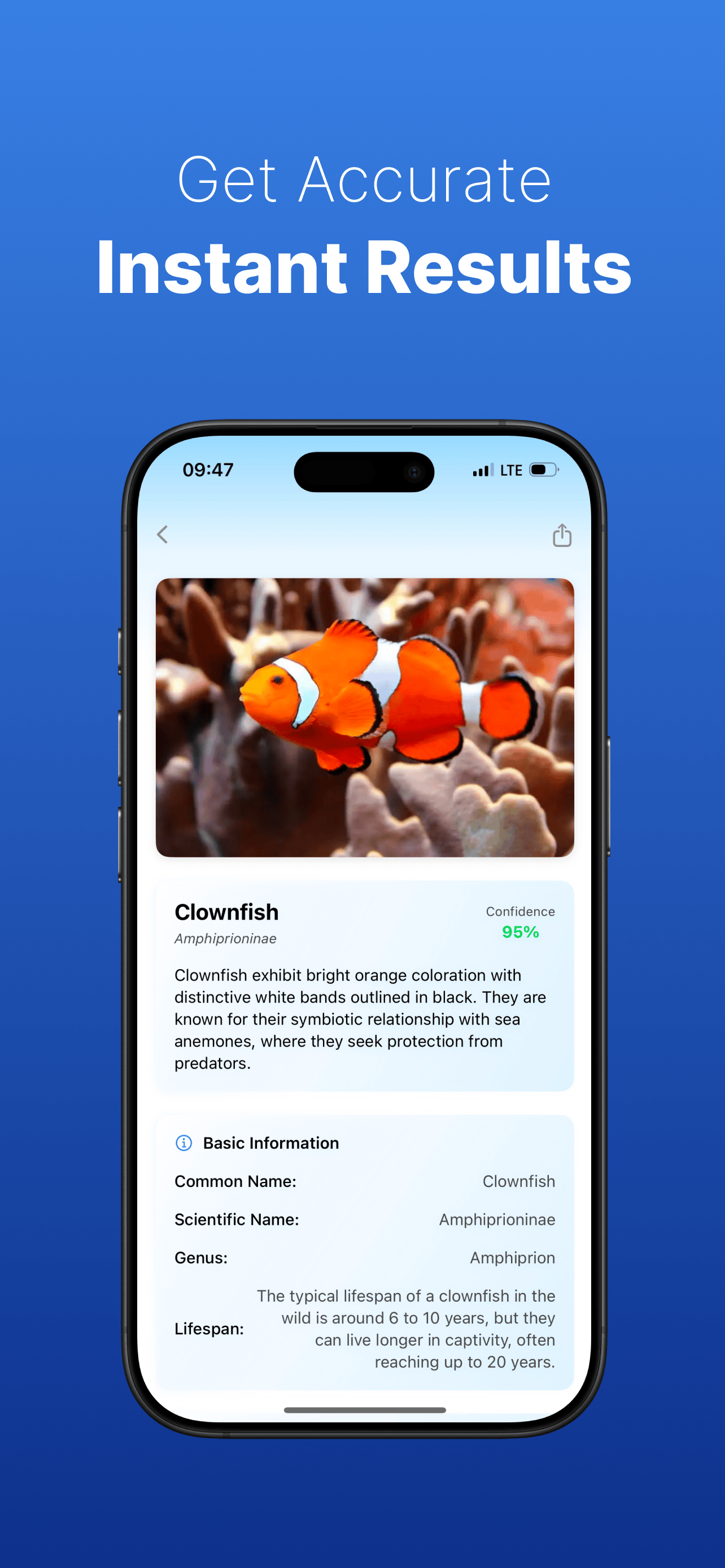 Fish collection screen displaying identified fish species